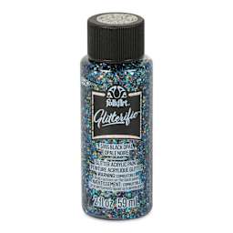 FolkArt Glitterific Acrylic Paint - Black Opal, 2 oz - front