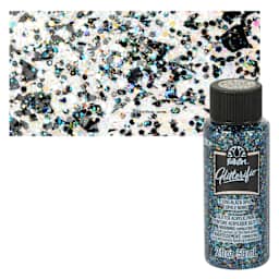 FolkArt Glitterific Acrylic Paint - Black Opal - Bottle and Swatch