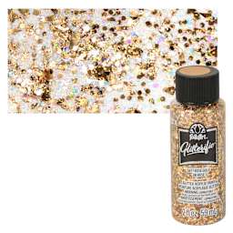 FolkArt Glitterific Acrylic Paint - Rose Gold - Bottle and Swatch