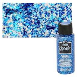 FolkArt Glitterific Acrylic Paint - Dark Blue - Bottle and Swatch