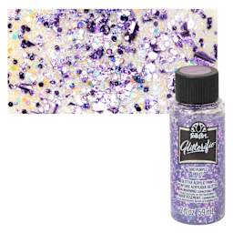 FolkArt Glitterific Acrylic Paint - Purple - Bottle and Swatch