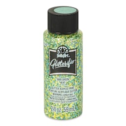 FolkArt Glitterific Acrylic Paint - Green, 2 oz - front