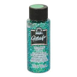 FolkArt Glitterific Acrylic Paint - Evergreen, 2 oz - front
