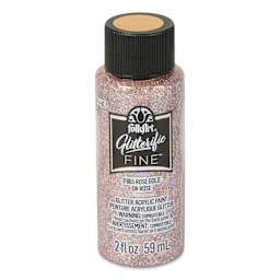FolkArt Glitterific Fine Acrylic Paint - Rose Gold, 2 oz - front