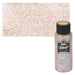 FolkArt Glitterific Fine Acrylic Paint - Rose Gold - Bottle and Swatch