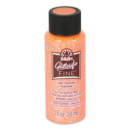 FolkArt Glitterific Fine Acrylic Paint - Tangerine, 2 oz - front