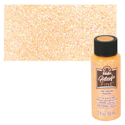 FolkArt Glitterific Fine Acrylic Paint - Tangerine - Bottle and Swatch