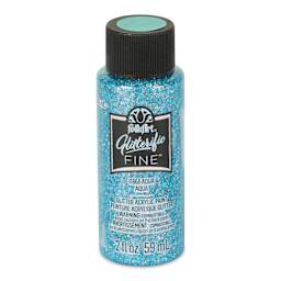 FolkArt Glitterific Fine Acrylic Paint - Aqua, 2 oz - front