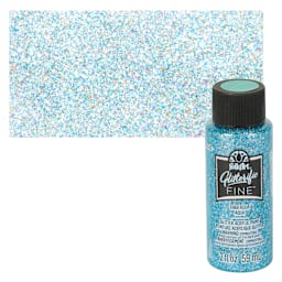 FolkArt Glitterific Fine Acrylic Paint - Aqua - Bottle and Swatch