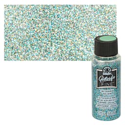 FolkArt Glitterific Fine Acrylic Paint - Evergreen - Bottle and Swatch
