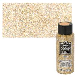 FolkArt Glitterific Fine Acrylic Paint - Gold - Bottle and Swatch