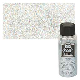 FolkArt Glitterific Fine Acrylic Paint - Silver - Bottle and Swatch