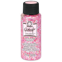 FolkArt Glitterific Pastel Paint - Pastel Pink, 2 oz, front of bottle