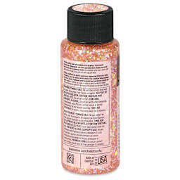 FolkArt Glitterific Pastel Paint - Pastel Coral, 2 oz, back of bottle