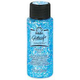 FolkArt Glitterific Pastel Paint - Pastel Blue, 2 oz, front of bottle