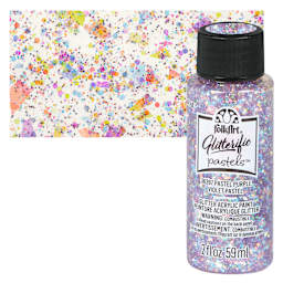 FolkArt Glitterific Pastel Paint - Pastel Purple, 2 oz, bottle with swatch