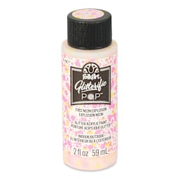 FolkArt Glitterific Pop Acrylic Paint - Neon Explosion, 2 oz - front