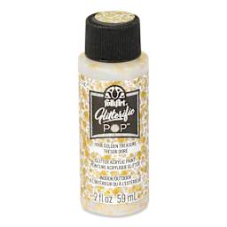 FolkArt Glitterific Pop Acrylic Paint - Golden Treasure, 2 oz - front