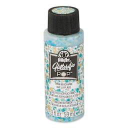 FolkArt Glitterific Pop Acrylic Paint - Beach Vibe, 2 oz - front