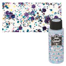 FolkArt Glitterific Pop Acrylic Paint - Unicorn Magic - Bottle and Swatch
