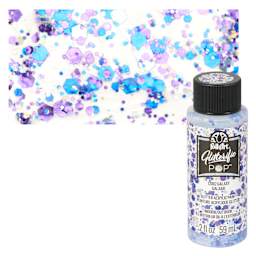 FolkArt Glitterific Pop Acrylic Paint - Galaxy - Bottle and Swatch