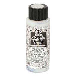 FolkArt Glitterific Pop Acrylic Paint - Silver Lining, 2 oz - front
