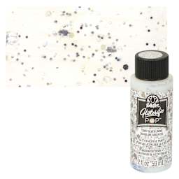 FolkArt Glitterific Pop Acrylic Paint - Silver Lining - Bottle and Swatch