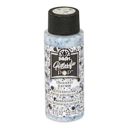 FolkArt Glitterific Pop Acrylic Paint - Black Ice, 2 oz - front