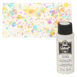 FolkArt Glitterific Pop Acrylic Paint - Snowfall - Bottle and Swatch