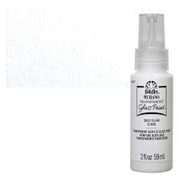 FolkArt Murano Glass Paint - Clear, 2 oz bottle and swatch