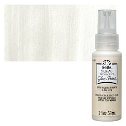FolkArt Murano Glass Paint - Iridescent White, 2 oz bottle and swatch