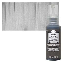 FolkArt Murano Glass Paint - Smoky Gray, 2 oz bottle and swatch