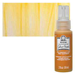 FolkArt Murano Glass Paint - Transparent Amber, 2 oz bottle and swatch