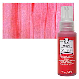 FolkArt Murano Glass Paint - Red, 2 oz bottle and swatch