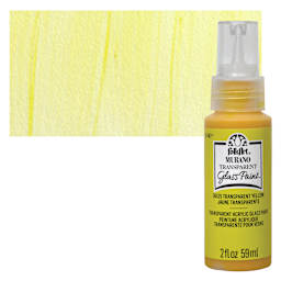 FolkArt Murano Glass Paint - Yellow, 2 oz bottle and swatch