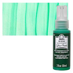 FolkArt Murano Glass Paint - Blue Green, 2 oz bottle and swatch