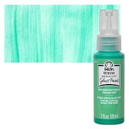 FolkArt Murano Glass Paint - Iridescent Emerald, 2 oz bottle and swatch