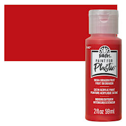 FolkArt Paint for Plastic - Dragon Fruit, 2 oz bottle and swatch
