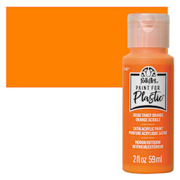 FolkArt Paint for Plastic - Tangy Orange, 2 oz bottle and swatch
