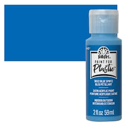 FolkArt Paint for Plastic - Blue Spritz, 2 oz bottle and swatch