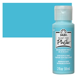 FolkArt Paint for Plastic - Blueberry Freeze, 2 oz bottle and swatch