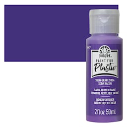 FolkArt Paint for Plastic - Grape Soda, 2 oz bottle and swatch
