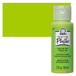 FolkArt Paint for Plastic - Lime Twist, 2 oz bottle and swatch