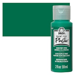 FolkArt Paint for Plastic - Mint Sprig, 2 oz bottle and swatch