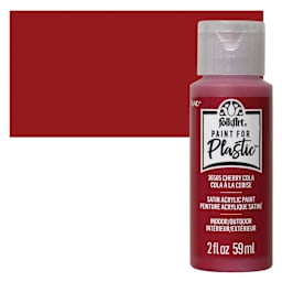 FolkArt Paint for Plastic - Cherry Cola, 2 oz bottle and swatch