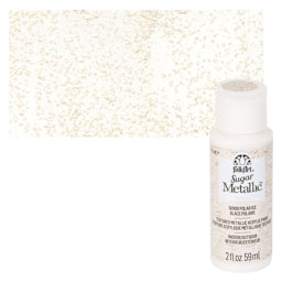 Plaid FolkArt Sugar Metallic Acrylic Paint - Polar Ice - Bottle and Swatch