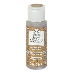 Plaid FolkArt Sugar Metallic Acrylic Paint - Smoky Quartz, 2 oz, Bottle - front