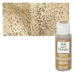 Plaid FolkArt Sugar Metallic Acrylic Paint - Smoky Quartz - Bottle and Swatch