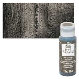 Plaid FolkArt Sugar Metallic Acrylic Paint - Black Comet - Bottle and Swatch
