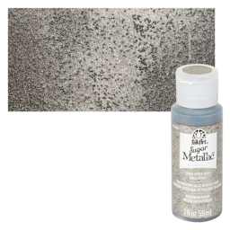 Plaid FolkArt Sugar Metallic Acrylic Paint - Space Gray - Bottle and Swatch